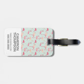 カスタムフォトレトロフラミンゴパターン ラゲッジタグ (裏面横)