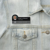 カスタムフォトロゴのタイトルモダングレー黒シンプル色 名札 (インサイチュ)