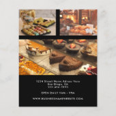 カスタムフォトロゴグランドオープニングベーカリーショップブラック チラシ (裏面)