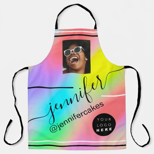カスタムフォトロゴコーヒーショップケーキ自筆証書 エプロン (正面)