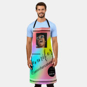 カスタムフォトロゴコーヒーショップケーキ自筆証書 エプロン (着用した状態)