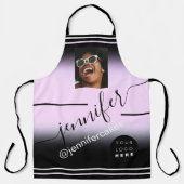 カスタムフォトロゴコーヒーショップレストランパブピンク エプロン (正面)