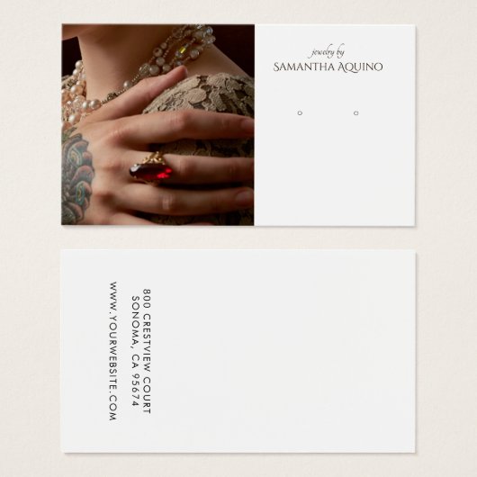 カスタムフォトロゴ宝石飾りイヤリングディスプレイカード (正面&裏面)