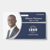 カスタムフォトロゴ従業員グレー企業のマーク バッジ (正面)