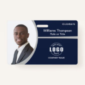 カスタムフォトロゴ従業員グレー企業のマーク バッジ (正面)