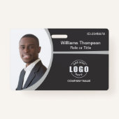 カスタムフォトロゴ従業員グレー企業のマーク バッジ (正面)