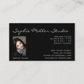 カスタムフォトロゴ黒銀グリッターコンサルタント 名刺 (裏面)