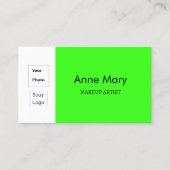 カスタムフォトロゴNEON GREENメイクアップアーティストサロン 名刺 (正面)