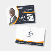 カスタムフォトロゴQRコード従業員企業の バッジ (正面＆裏面)