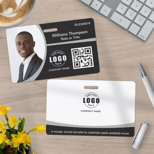 カスタムフォトロゴQRコード社員グレ企業のー バッジ
