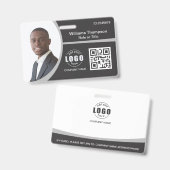 カスタムフォトロゴQRコード社員グレ企業のー バッジ (正面＆裏面)