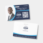 カスタムフォトロゴQRコード社員ブ企業のルー バッジ (正面＆裏面)