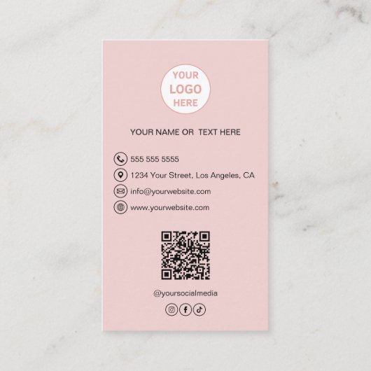 カスタムフォトロゴQRピンクベーカリー 名刺 (裏面)