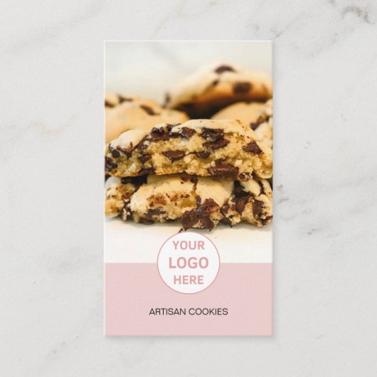 カスタムフォトロゴQRピンクベーカリー 名刺 (正面)