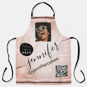 カスタムフォトロゴQRメニューコードレストランバラ エプロン