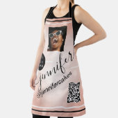 カスタムフォトロゴQRメニューコードレストランバラ エプロン (インサイチュ)