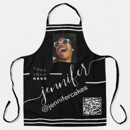 カスタムフォトロゴQRメニューコードレストラン エプロン