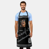 カスタムフォトロゴQRメニューコードレストラン エプロン (着用した状態)