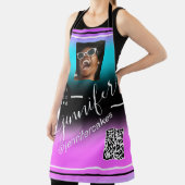 カスタムフォトロゴQRメニューコード色セラピーコーヒー エプロン (インサイチュ)