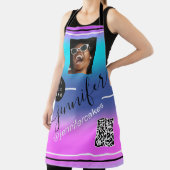 カスタムフォトロゴQRメニューコード色セラピー青 エプロン (インサイチュ)