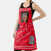 カスタムフォトロゴQRメニューコードRestaurant Red エプロン (インサイチュ)