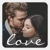 カスタムフォトロマンチックなラブスクリプト作るユニーク スクエアシール (正面)