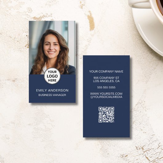 カスタムフォトロモダングQRビジミニマルネスカード 名刺