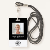 カスタムフォトロモダンゴスタイリッシュ白黒 バッジ (正面ランヤード)