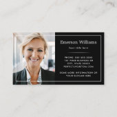 カスタムフォトロ縁どゴ白エレガント黒 名刺 (正面)