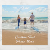 カスタムフォトワイきらめくンラベルと文字 スパークリングワインラベル (シングルラベル)