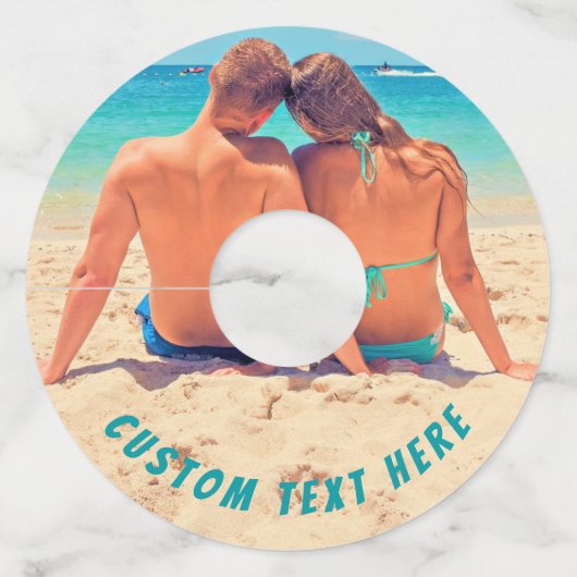 カスタムフォトワイングラスラベルあなたの写真と文字 ワイングラスタグ (正面)