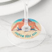 カスタムフォトワイングラスラベルあなたの写真と文字 ワイングラスタグ (クローズアップ)