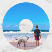 カスタムフォトワイングラスラベルお客様の写真お気に入りの写真 ワイングラスタグ (正面)