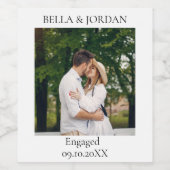 カスタムフォトワインラベルパーソナライズされた婚約 ワインラベル (シングルラベル)