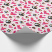 カスタムフォトワッキーハートバレンタイン ラッピングペーパー (角)