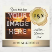 カスタムフォトワパーソナライズされたイきらめくンボトルラ スパークリングワインラベル (シングルラベル)