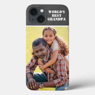 カスタムフォトワールドのおじい最高のちゃんグレモダンー iPhone 13ケース