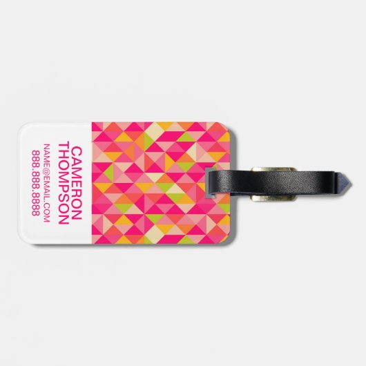 カスタムフォト三角形の幾何学的パターン ラゲッジタグ (裏面横)