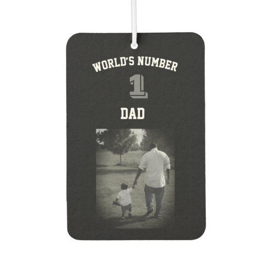 カスタムフォト世界一パパおじいちゃん カーエアーフレッシュナー (正面)