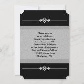 カスタムフォト卒業パーソナライズされた写真ブラック 招待状 (裏面)