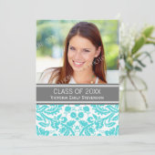 カスタムフォト卒業パーティー招待状アクア 招待状 (スタンド正面)