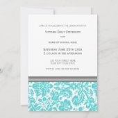 カスタムフォト卒業パーティー招待状アクア 招待状 (裏面)