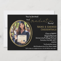 カスタムフォト卒業ブラック、ホワイト、金ゴールドパーティー