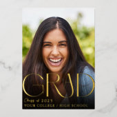 カスタムフォト卒業金フォイル招待状 箔招待状 (正面)