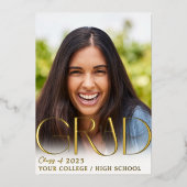 カスタムフォト卒業金フォイル招待状 箔招待状 (正面)