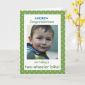 カスタムフォト名パーソナライズされたおめでとう カード (黄色い花)