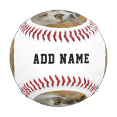 カスタムフォト名文字テンプレートパーソナライズされた 野球ボール (正面)