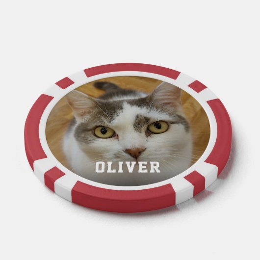 カスタムフォト名文字パーソナライズされた ポーカーチップ (シングル)