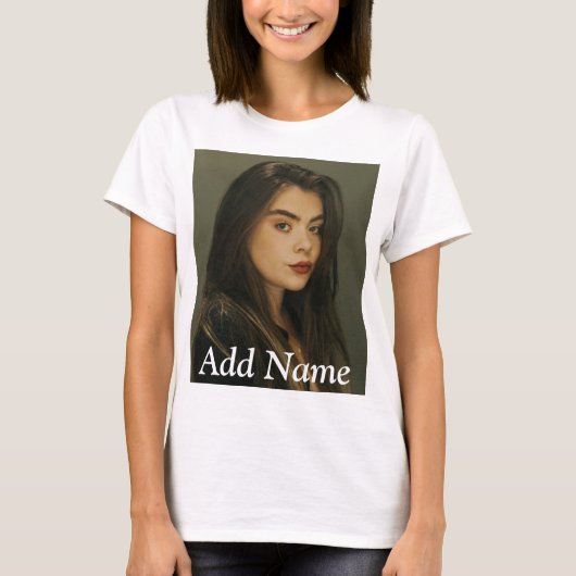 カスタムフォト名文字パーソナライズされたTシャツ Tシャツ (正面)