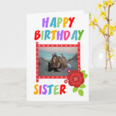 カスタムフォト姉の誕生日カード カード (黄色い花)